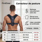 Correcteur de posture FindGear, bretelles velcro ajustables