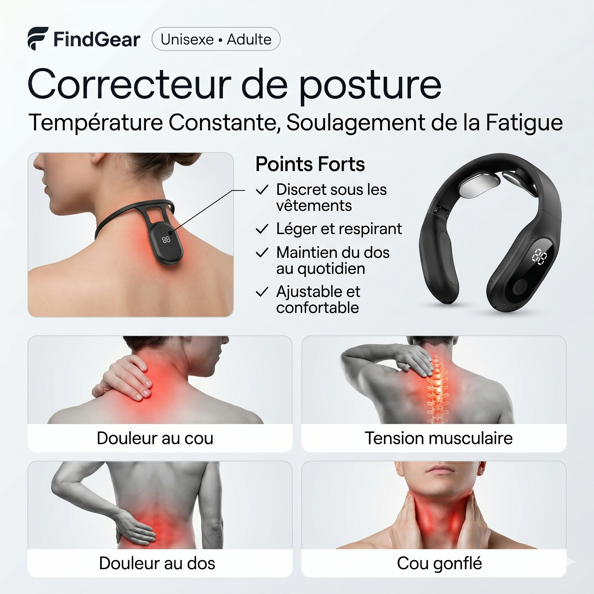 Correcteur de posture intelligent GEAR PRO A7 en situation