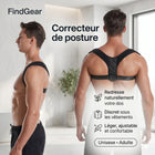 Correcteur de posture FindGear porté sous une chemise, dos droit