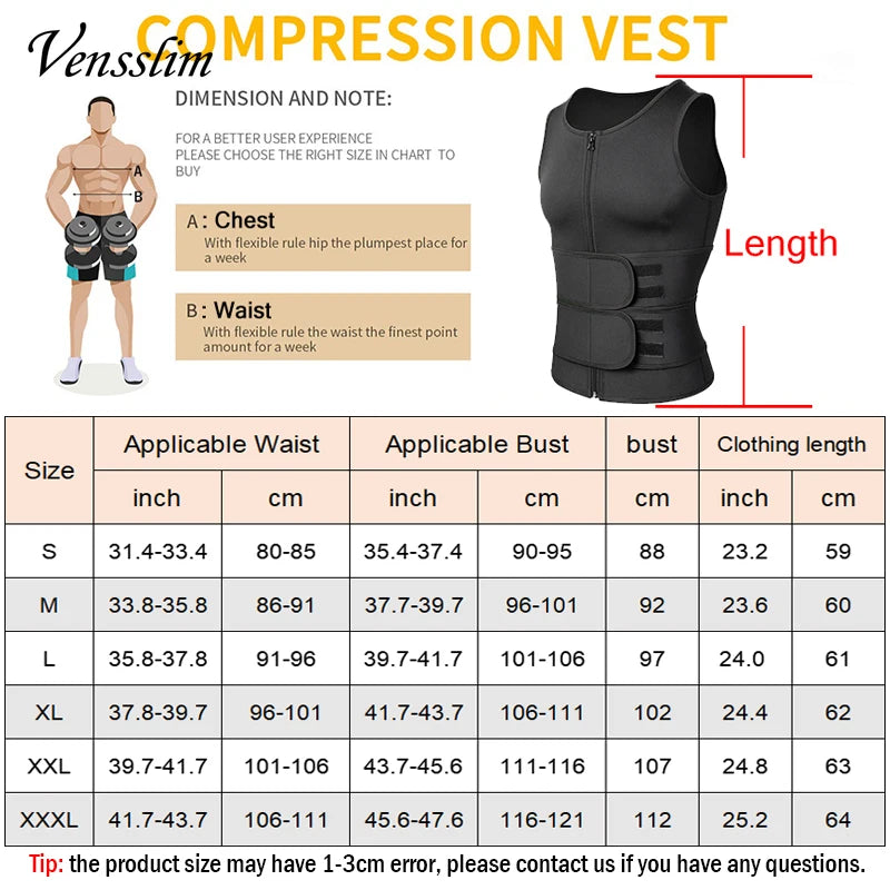 Gilet minceur homme Vensslim™ – effet sauna brûle-graisses port quotidien